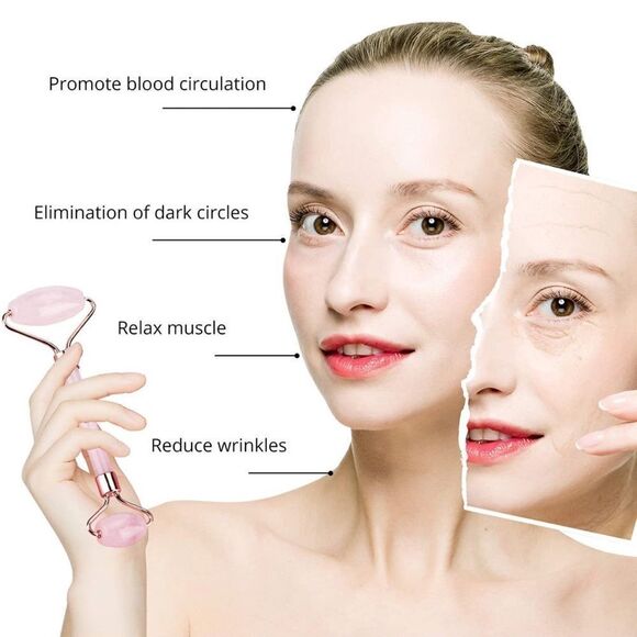 NWT Rose Quartz Roller for Eyes, Face, Neck - Picture 3 of 7